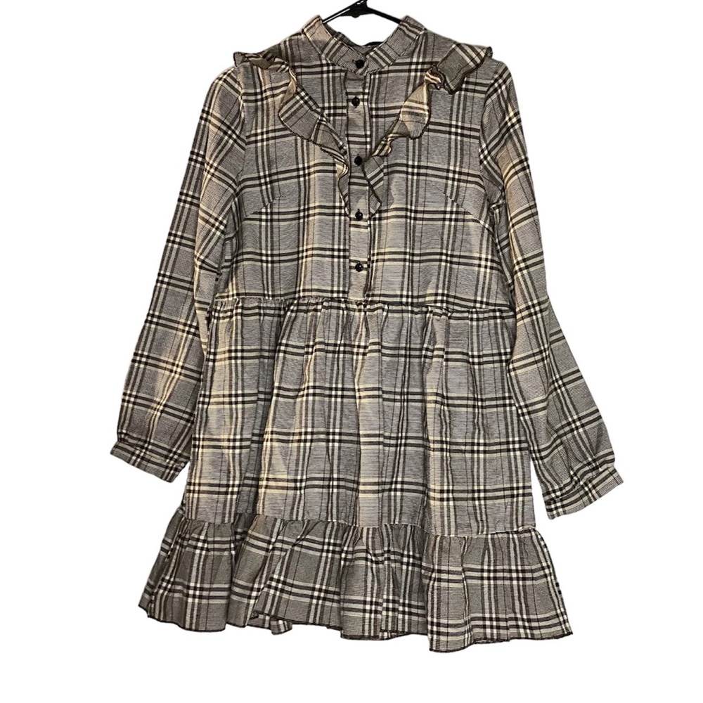 Shein Plaid Button Up Dress